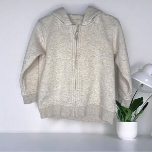 Tucker + Tate Organic Cotton Blend Fleece Zip Hoodie Unisex Baby Beige Oatmeal
